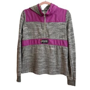 Victoria’s Secret PINK Pink and Gray Quarter Zip Hoodie